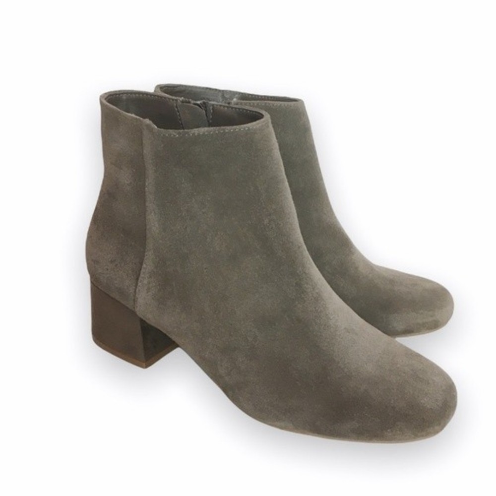 Kenneth Cole Womens Size 6 6M Dark Taupe Brown Tan Suede Leather Ankle Boots